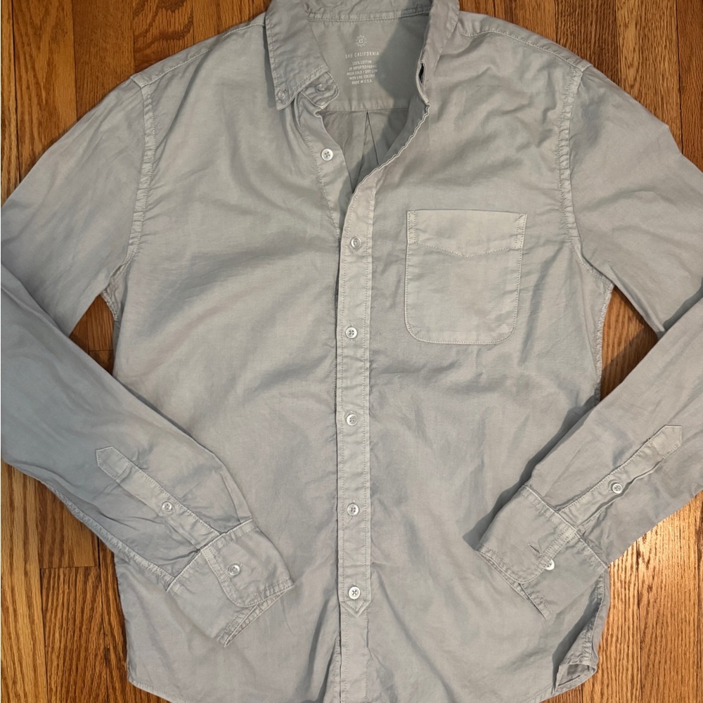 Men's Light Gray Oxford Button-Down Shirt